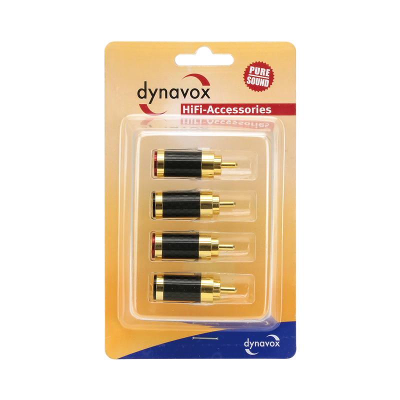 Dynavox Cinchstecker Carbon 4er-Set vergoldet