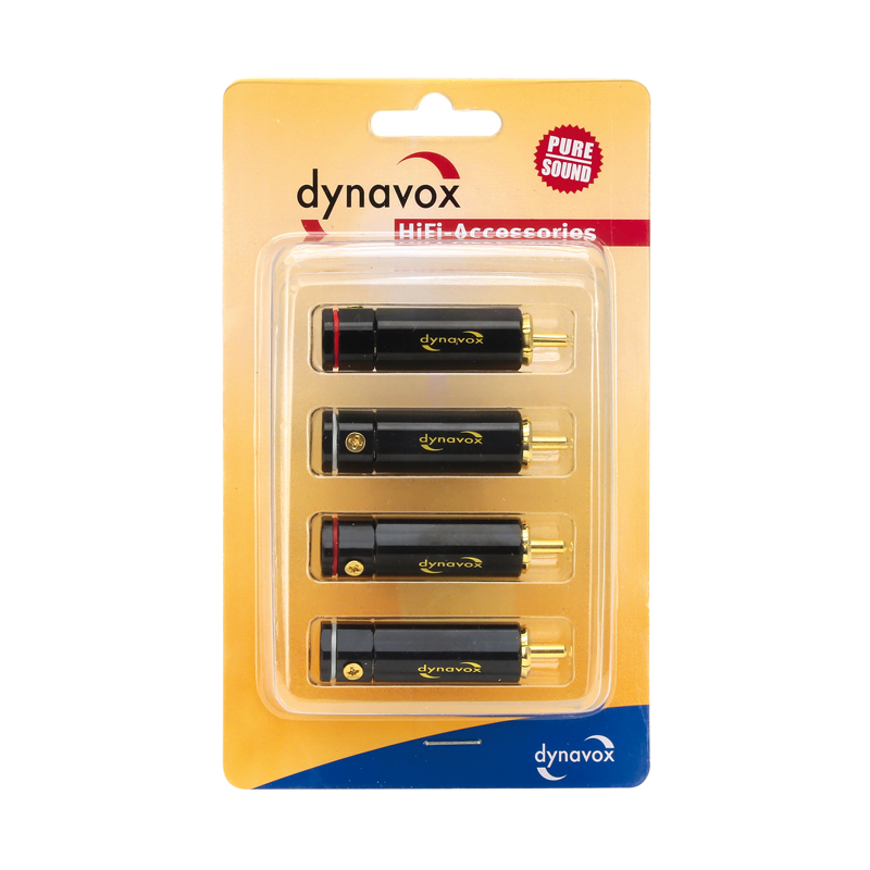 Dynavox High-End Cinch-Stecker-Set 2 x rot, 2 x weiss