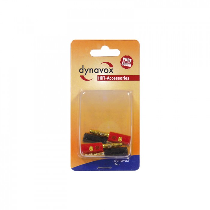 Dynavox Bananenstecker 2 x rot, 2 x schwarz