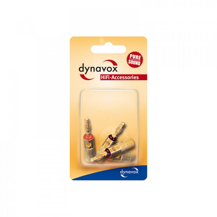 Dynavox Bananenstecker rot / schwarz 4er-Set
